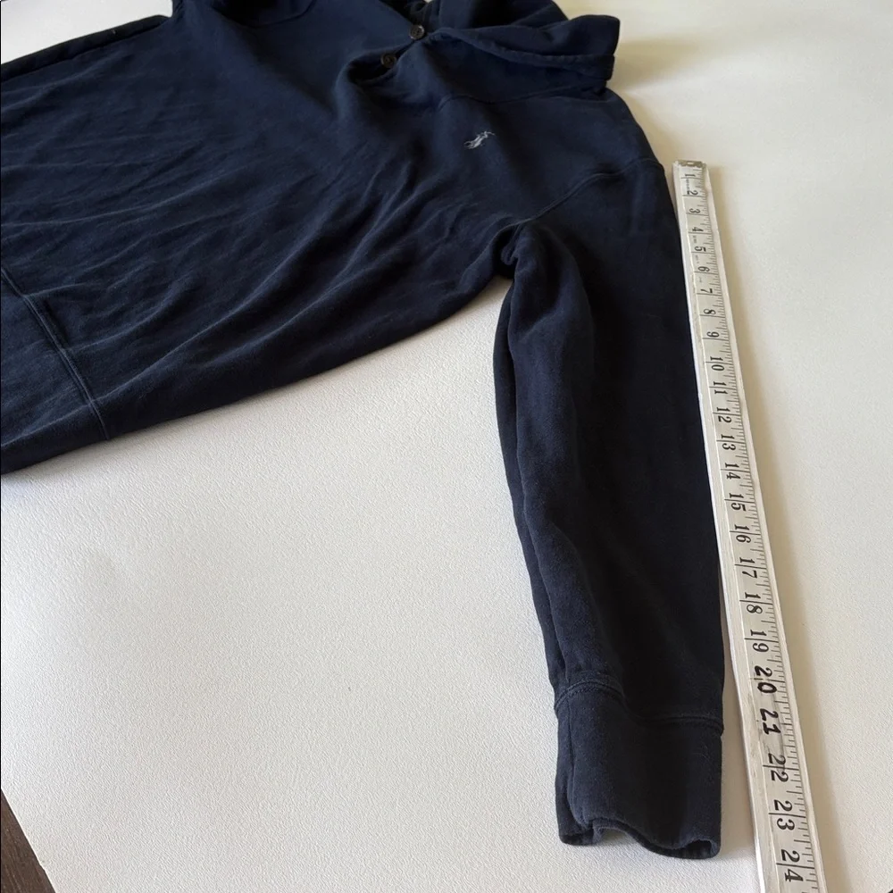 Polo Ralph Lauren Luxury Jersey Shawl Collar Pullover Navy Preppy Pony Size L